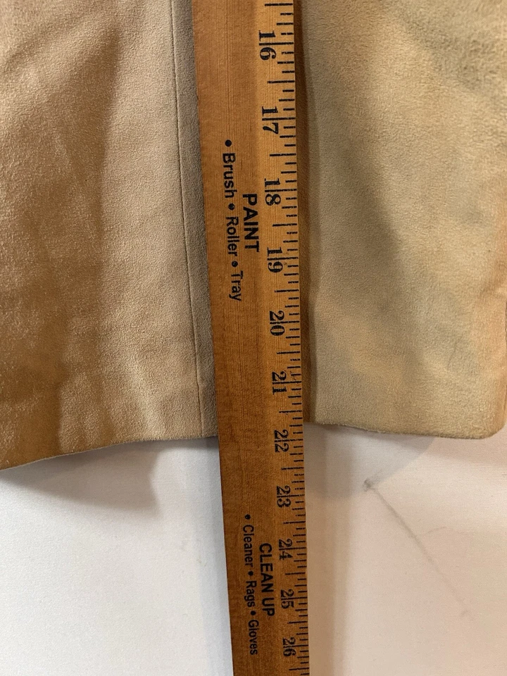 Falda Anexo Esquinero Informal Vintage Años 80 Luz Cuero Caramelo Tostado Gamuza Suave Talla 8 Foto 4 de 4