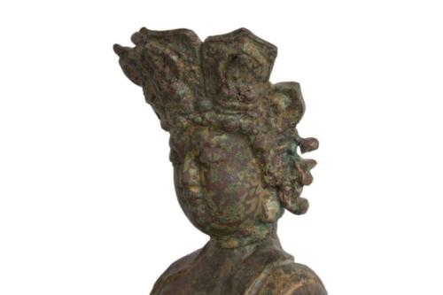 China 20. Jhd. Eine Chinesische Bronze Figur einer Gottheit Buddha Shakyamuni - Bild 9 von 12