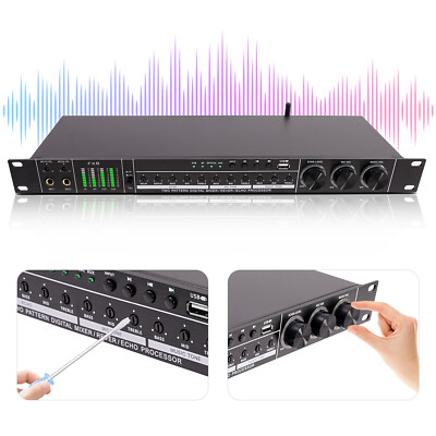 Audio Processor Professional Anti-howling Rustproof Dissipate Heat Black USB