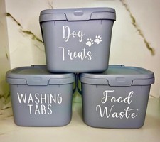 Personalised Addis Grey Eco Kitchen Caddy, Storage Solutions, Food Waste