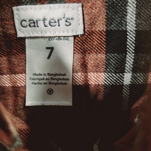 CARTER'S BOYS COZY LONG-SLEEVE DRESS SHIRT PLAID FOR 6-7 YEARS OLD BRAND NEW - Picture 3 of 7