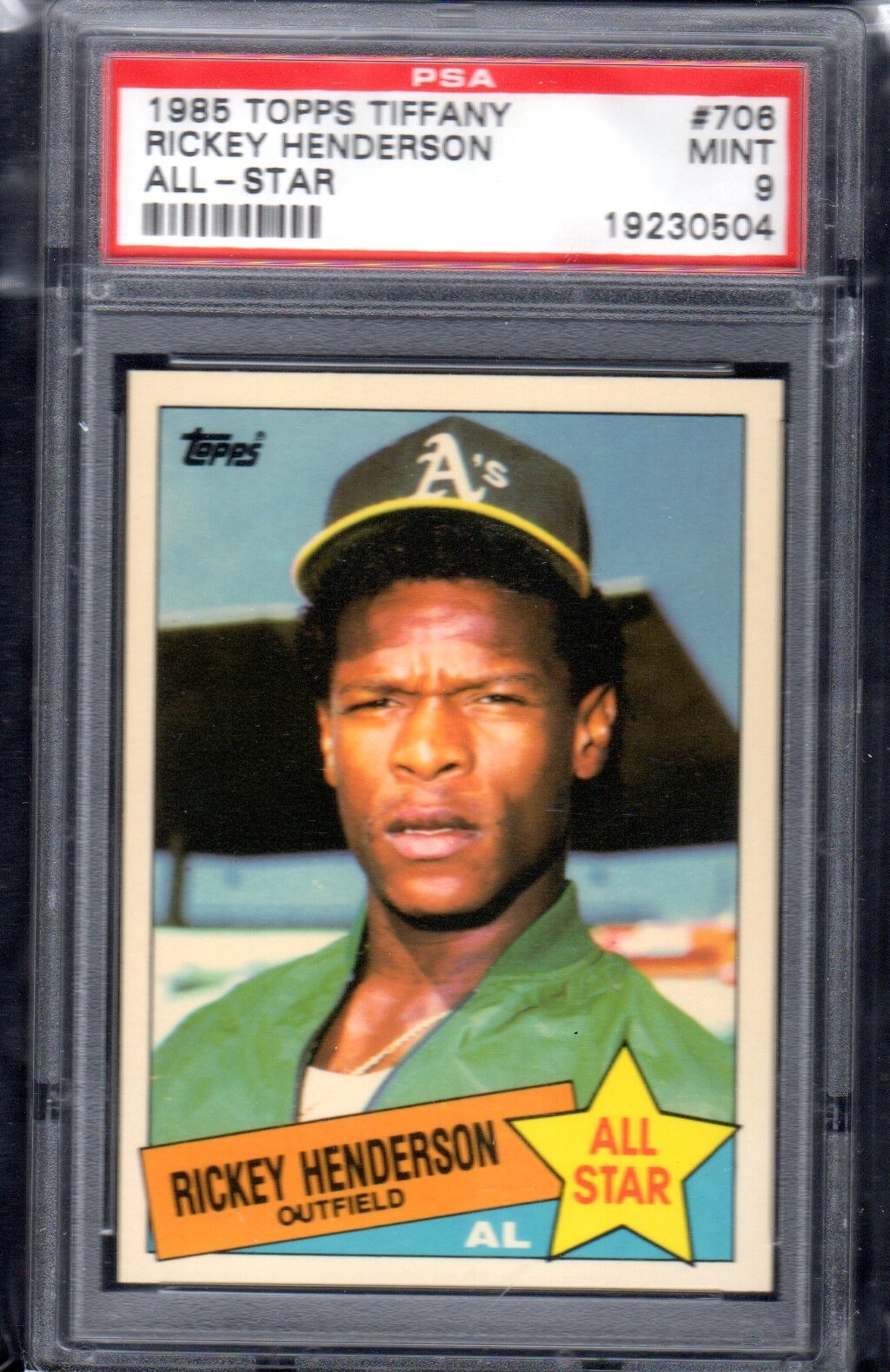 1985 Topps Tiffany Rickey Henderson PSA 9 MINT HOF GOAT A's RARE parallel