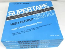 Realistic SuperTape 3600 Reel and Box 1/4 x 7in, Set of 4 - NOS, Free Shipping