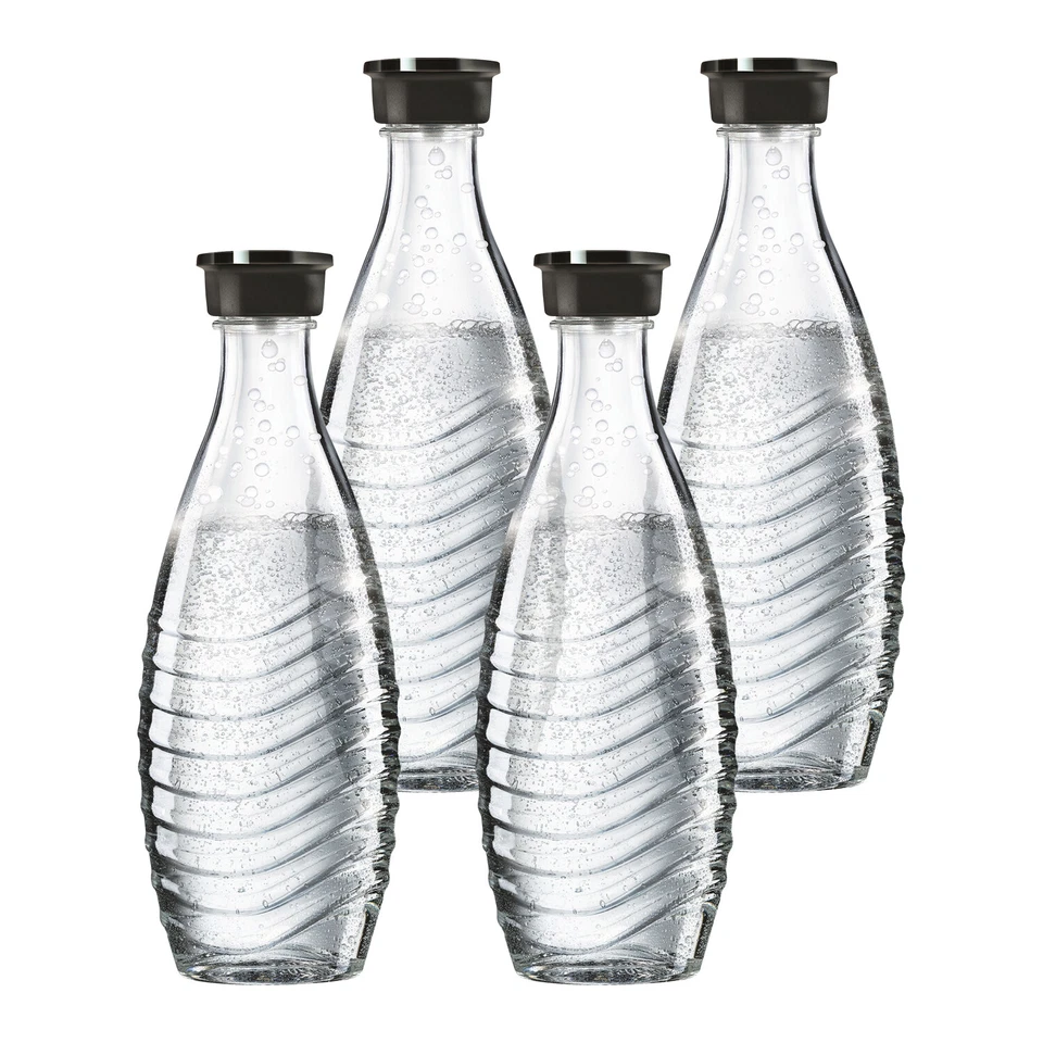 SodaStream 4 x 0,7L Glaskaraffen Ersatzflaschen geeignet für CRYSTAL & PENGUIN