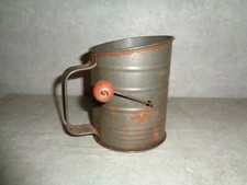 Vintage Bromwell's 3 Cup Measuring Flour Sifter Made in USA, Red Wood Handle ###