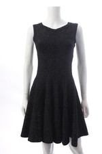 Alaïa Metallic Jacquard-Knit Mini Dress / Black