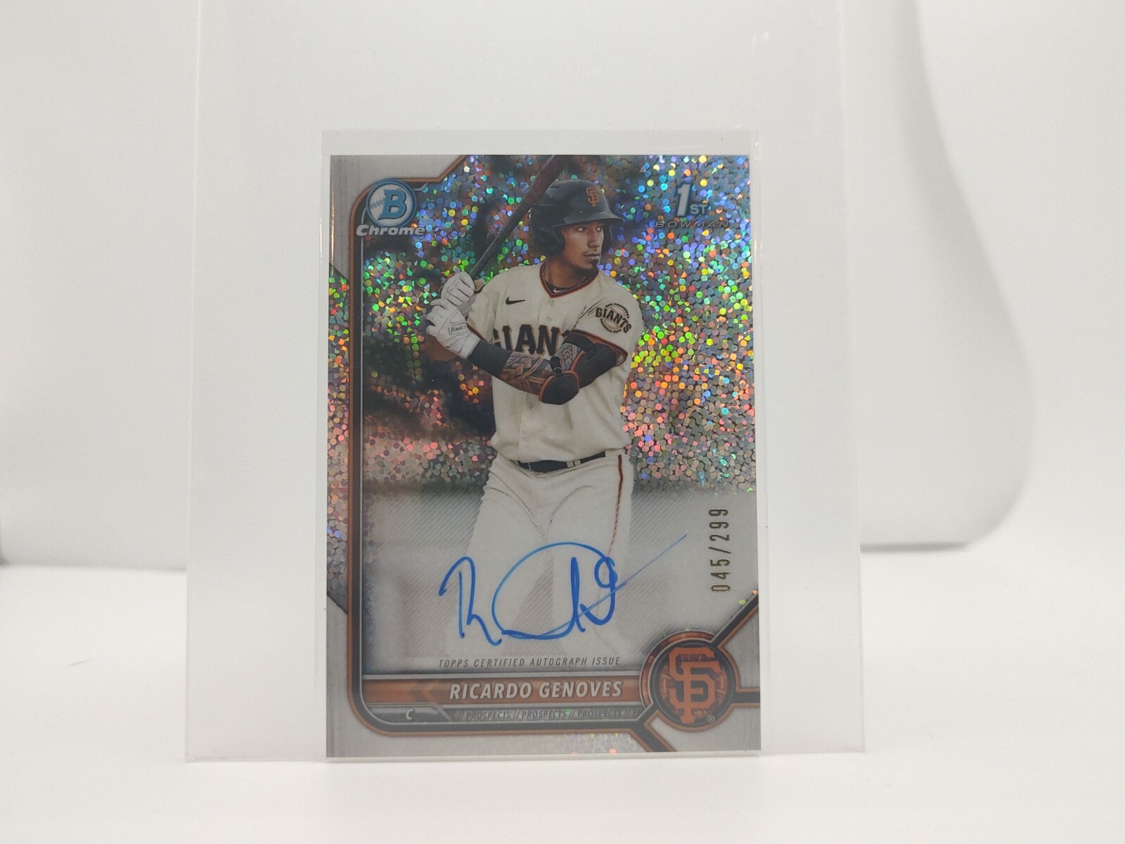 2022 Bowman Chrome Ricardo Genoves 1st SPECKLE AUTO #/299 San Francisco Giants