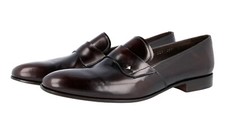 PRADA LOAFER SLIP-ON BUSINESS SHOES 2DA035 BROWN LEATHER NEW US 10 EU 43 43,5