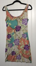 URVANA Womens Small Floral Tank Dress Polyester Stretch USA Made