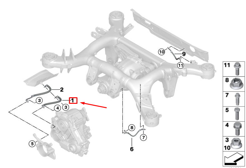 Câble de masse neuf BMW 3 G20 12428638736 d'origine