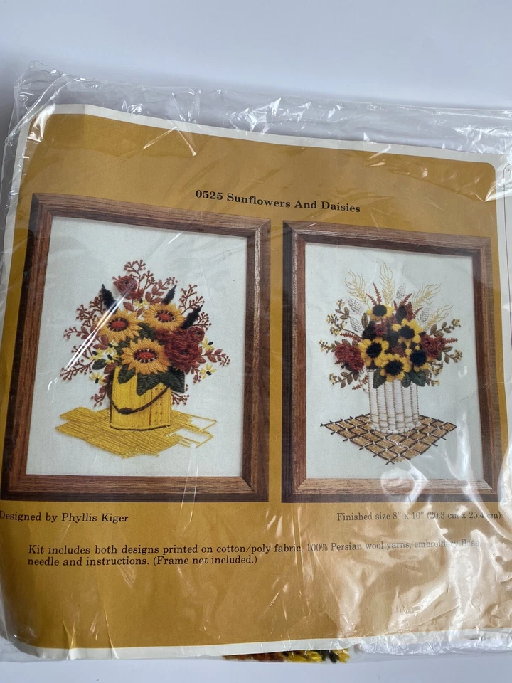 The Creative Circle Crewel Kit 0525 Sunflowers & Daisies 8 X 10 NEW~Sealed - Image 4 of 4