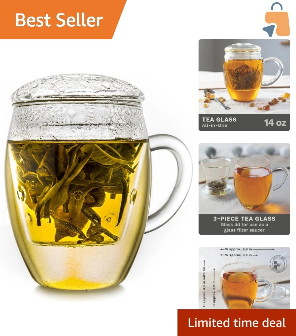 Stylish Microwave & Dishwasher Safe Tea Infusion Glass - Tea Lover's Gift