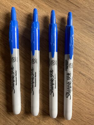 Sharpie Original feine Spitze blau 1,0 mm einziehbare Permanentmarker (PKT 4)
