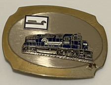 VINTAGE LOCOMOTIVE TRAIN BELT BUCKLE - 3 3/4" X 2 1/2" - GW10