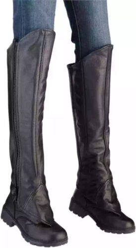 Z1R Leather Womens Motorcycle Street Riding Cruising Half Chaps size SM/MD