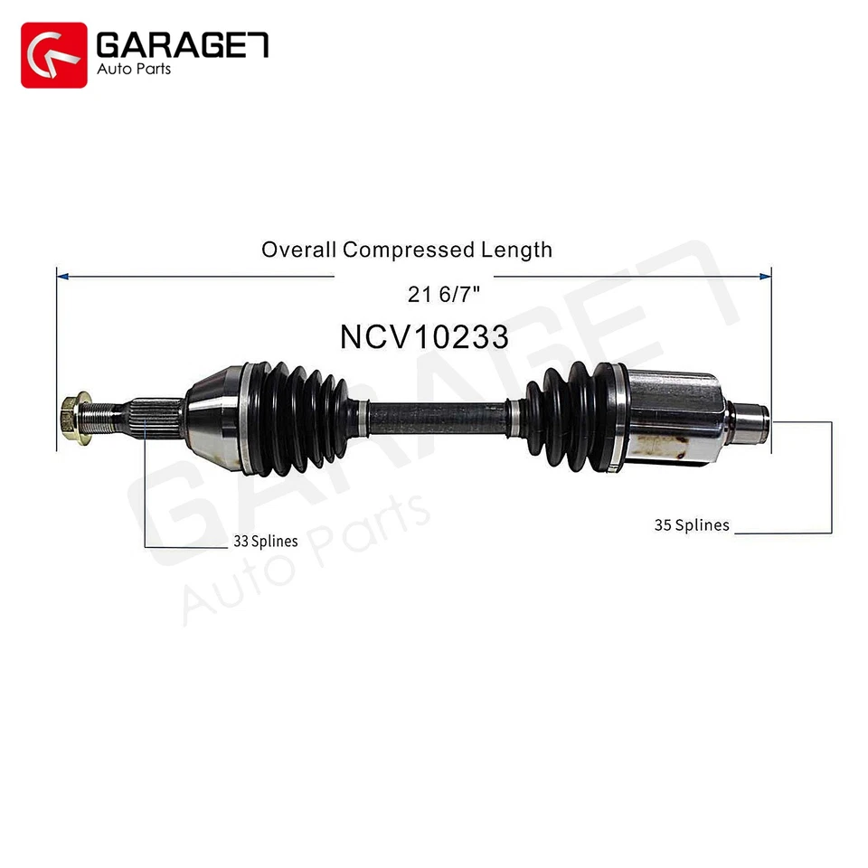 Conjunto de eje CV par delantero trans deportivo para Buick Century Grand Prix 1997-1999 Foto 3 de 4