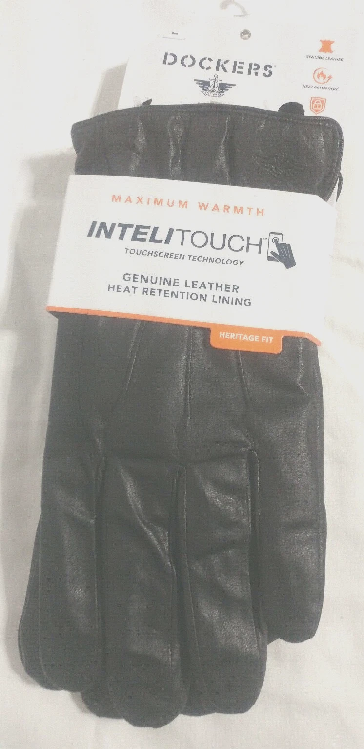 Dockers InteliTouch Leather Winter Glove Men's Black Large. 1pc.
