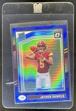 2024 Panini Donruss Optic Jayden Daniels Blue Hyper Rated Rookie #248 Commanders