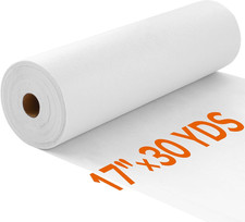 Light Weight 17in x 30yd White Iron On Non-Woven Fusible Interfacing, Single-Sid