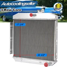 3-Row Aluminum Radiator For 1955-1957 Chevy Belair Del Ray Nomad AT 6 Cyl Mount