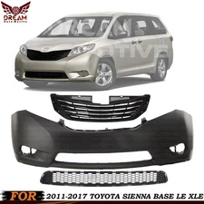 Front Bumper Cover & Grille Assembly For 2011-2017 Toyota Sienna BASE LE XLE
