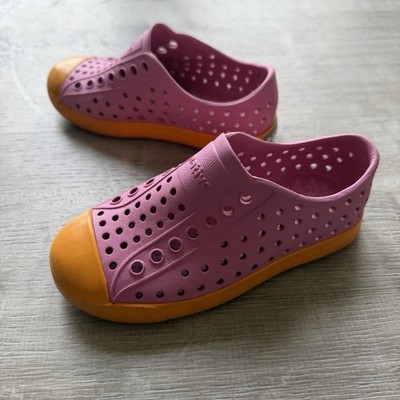 Native Jefferson Slip-On Shoes Marigold Orange Malibu Pink Kids  9 C