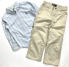 New With Tags Polo Ralph Lauren Boys Oxford Shirt Khaki Pants Set sz 4T
