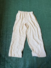 Womens Vintage 90s Y2K Cute Baggy Wide Leg Boho Yellow Beach Pants Size 6