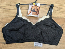 M&S 2 pk Black & Cream Unpadded Non-Wired Nursing & Maternity Bra Bras UK 38DD