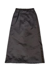 JR NITES BY CALIENDO Black Satin Maxi A-Line Skirt 12 Formal Vintage Glam Retro
