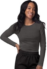 Sivvan Scrubs for Women - Long Sleeve Comfort Underscrub Tee Charcoal Size S