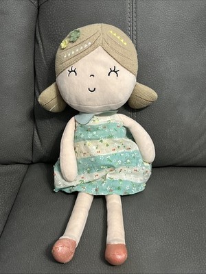 Gloveleya Spring Doll Plush Flower Girls Soft First Baby Doll Floral Dress Toy
