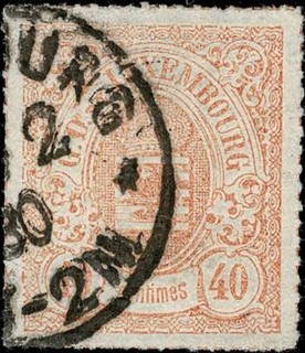 Luxemburg Luxembourg 1865 Wappen 40c. gestempelt O Michel:23b KW:100€