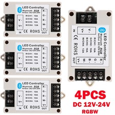 4Pcs DC12V-24V RGBW Bluetooth Controller For 5050 3528 RGBW LED Strip Light USA