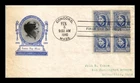 US COVER LOUISA MAY ALCOTT FAMOUS AMERICANS FDC BLOCK OF 4 IOOR CACHET