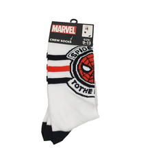 Marvel Spiderman Mens Size 9-13 White Black Red Novelty Graphic Crew Socks 1Pk