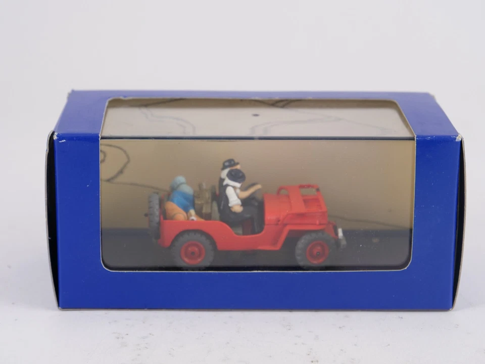 IN Auto Tintin 1/43 La Jeep Rosso - Willys MB+CJ2a - Immagine 3 di 4