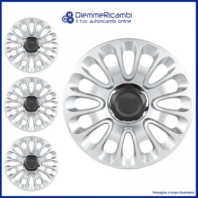 4 Enjoliveurs En Acier Pour Jante Fiat 500 L Epoca - Argenté, Sans Marque