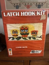 New In The Box Vintage Latch Hook Kit 3 Wise Guys Owls