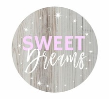 Sweet Dreams Baby Girl Rustic Metal Sign - Nursery Wall Decor Sparkles - 11.75"