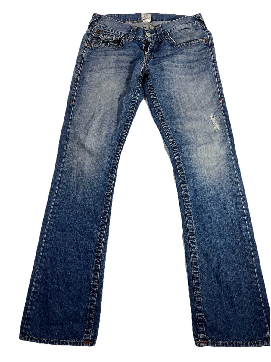 パンツ TRUE religion 30 True Religion Ricky Super QT Body Rinse Black Straight Leg Jeans