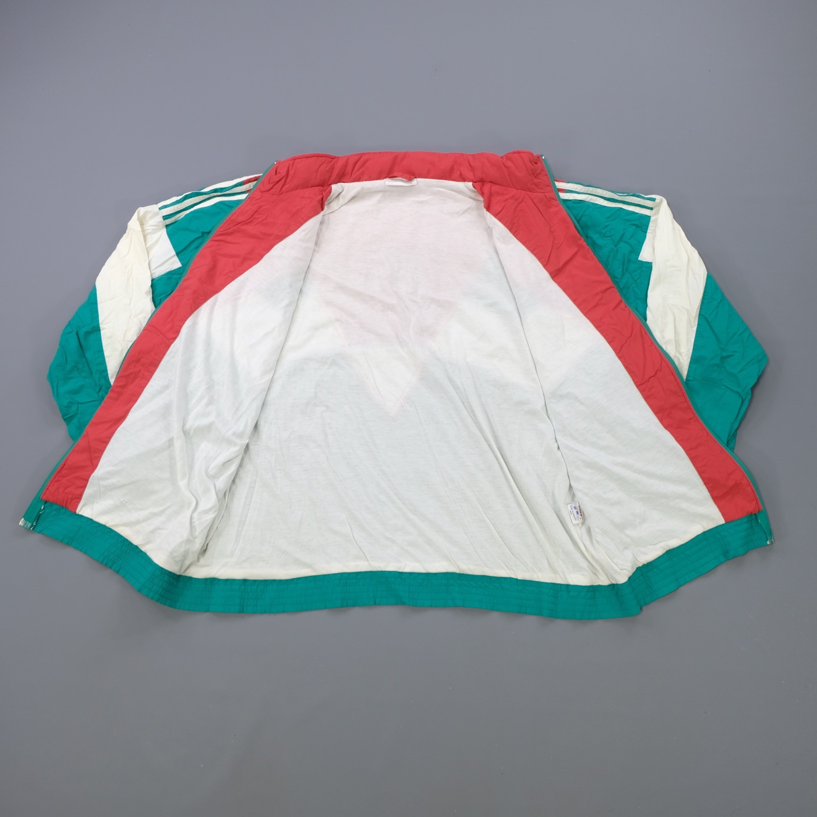 Rare VTG ADIDAS Hungary Soccer Olympics Anthem Color Block Track Jacket 90s SZ 9 image 4