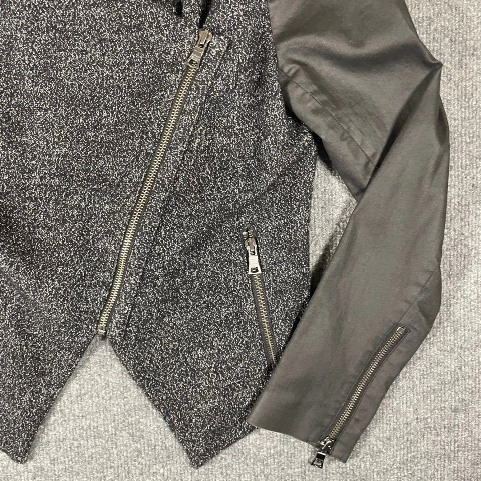 Banana Republic Moto 夹克女式 6 码灰色黑色不对称拉链 — 第 4/4 张图片