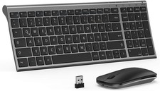 Tastatur Maus Set Kabellos QWERTZ Grau Computer Zubehör Gaming