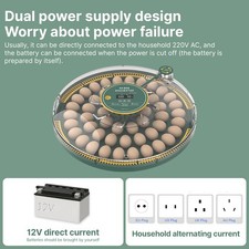 52 Eggs Incubator With Automatic Egg Turning Humidity Control Temperature MWAV