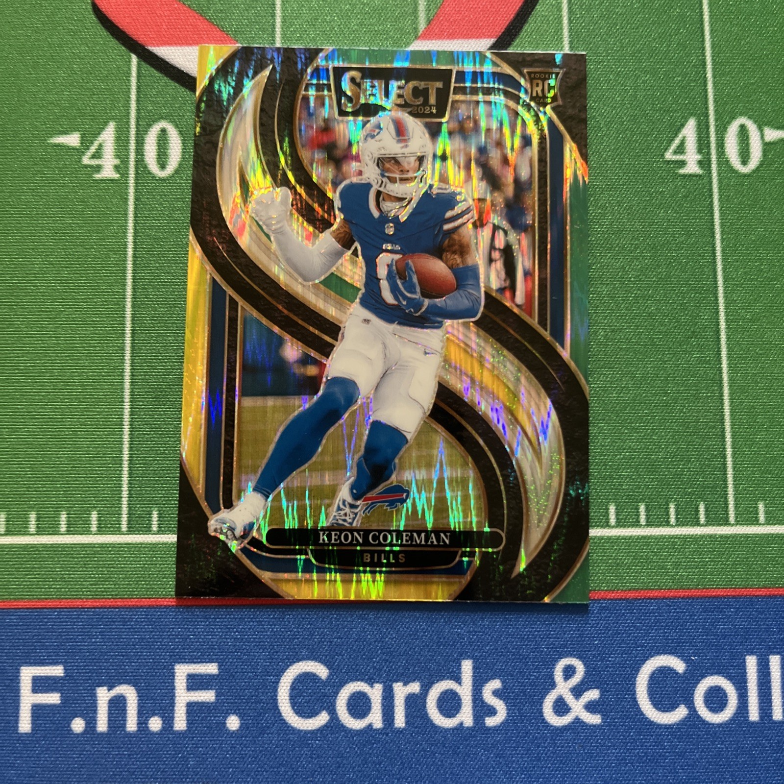 2024 Panini Select - Premier Level Keon Coleman #153 Green & Yellow Shock Prizm