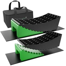 RVGUARD Camper Levelers, Up to 35,000 lbs RV Leveling Kit with Curved... 