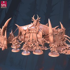 Orc Camp NPC Set  Tabletop Scale  D D TTRPG Miniature  STL Miniatures
