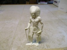 VTG Marx Tim Mee MPC Indian Chief w/Headress 6" Plastic Figure White J50