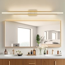 55" Long Vanity Light Gold Bathroom Wall Light Fixtures Long 55 Inches:Gold